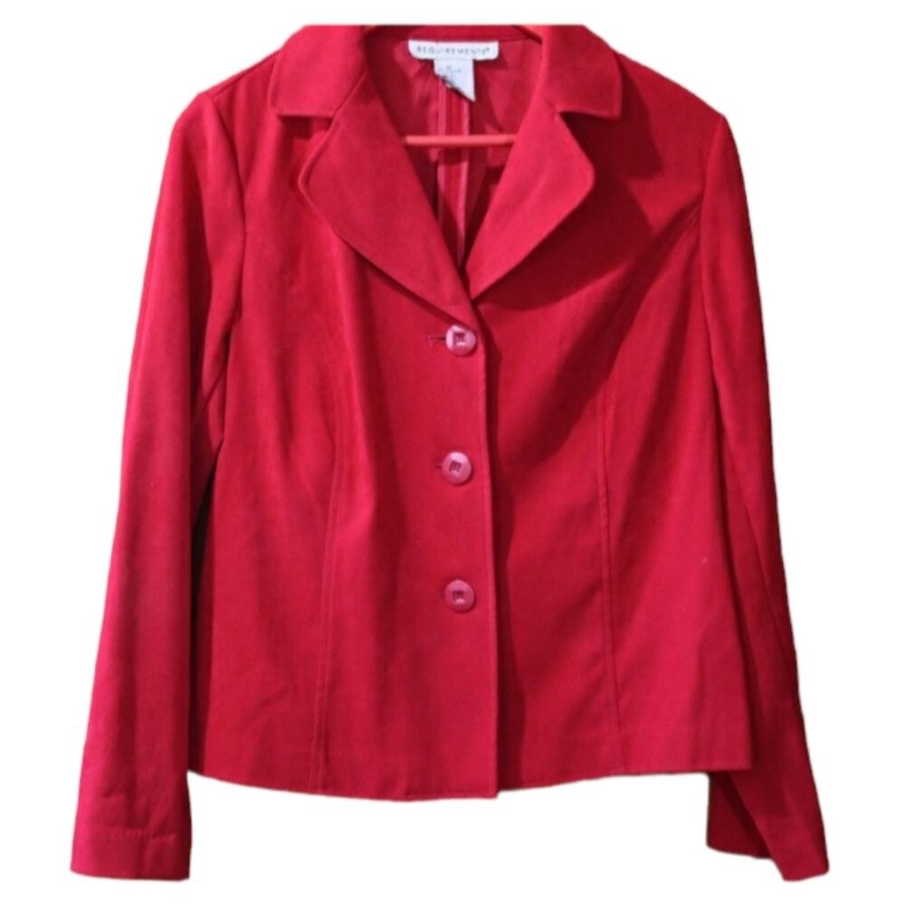 Requirements Red Vintage Blazer 3-Button Jacket Medium 90s Y2K